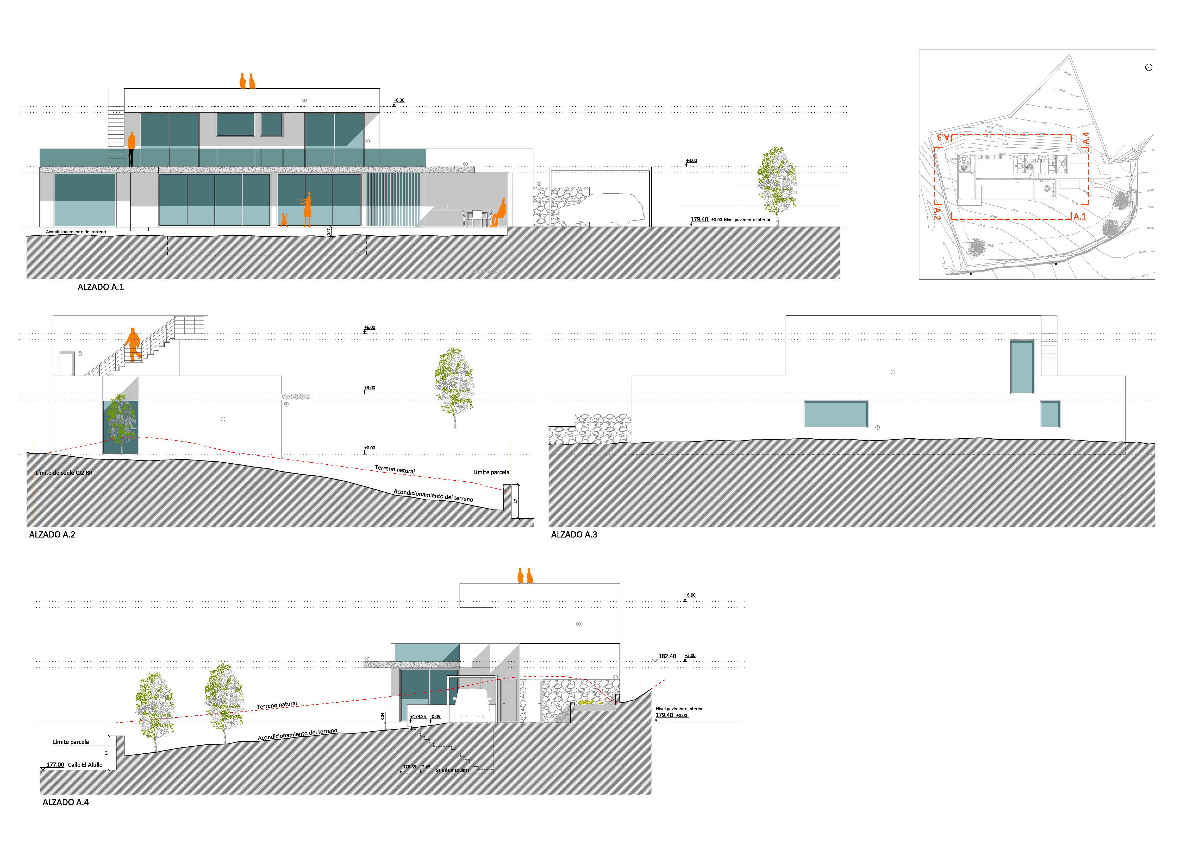 Plans EA 1909 5 views from all sides levels